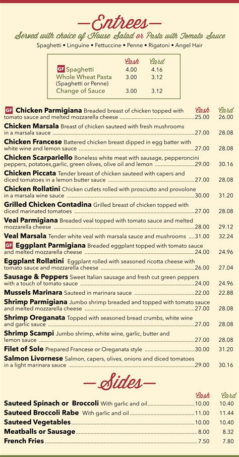 Menu - Two Brothers Pizza & Pasta