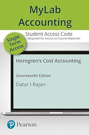 Buy Horngren's Cost Accounting Mylab Access Card Book Online at Low ...