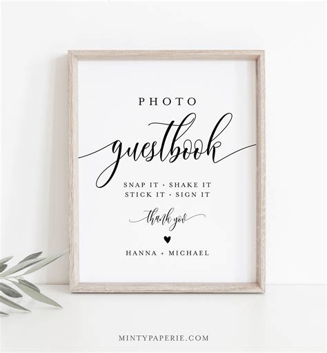 Photo Guestbook Sign, Personalized Wedding Guest Book, Editable ...