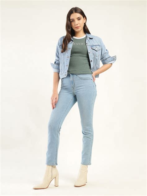 Women's 724 Blue Straight Fit High Rise Jeans – Levis India Store