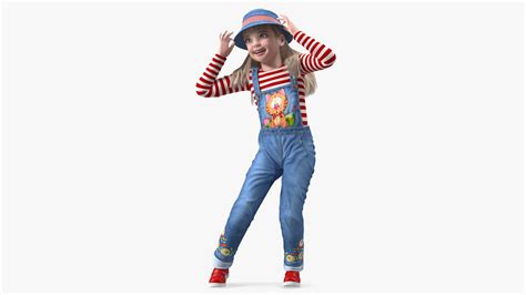 3D Child Girl Street Style Pose model | 3D Molier International