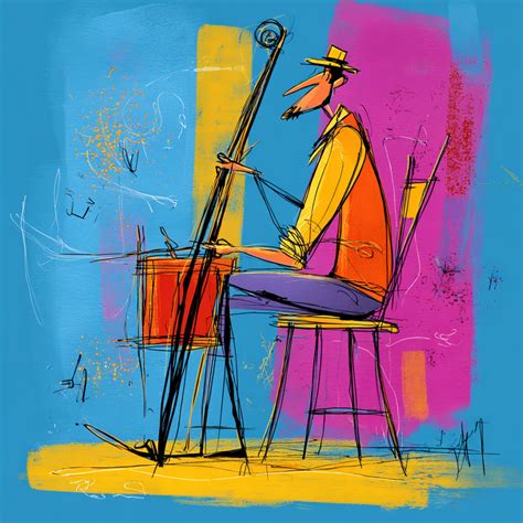 Jazz Man Playing Upright Bass Free Stock Photo - Public Domain Pictures