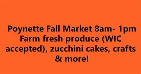 Poynettes Fall Market 8am-1pm, Pauquette Park, West Olive, 28 October ...