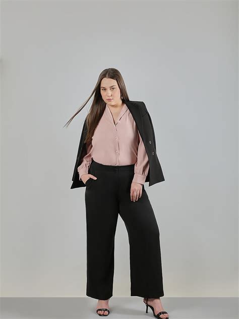 CURVE Black High Rise Flared Pants