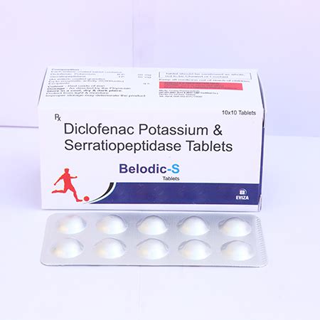 Belodic S - Diclofenac Potassium & Serratiopeptidase Tablets - Eviza ...