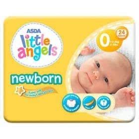 Buy ASDA Little Angels Newborn Diapers, Size-0, 1-2.5 kg, 24 pcs ...