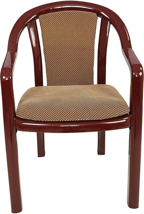 Supreme Ornate Lacquered Finish Plastic Chairs with Cushion (Red/Black ...