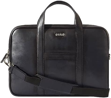 Buy eske Clark Leather Laptop Messenger Briefcase for Men | Slim 13 ...