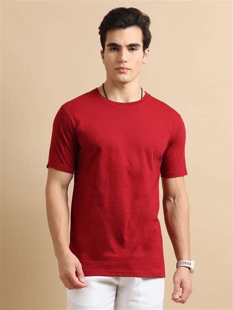Shop Mens T Shirts Plain - Round Neck Tshirt for Men Online - Bushirt