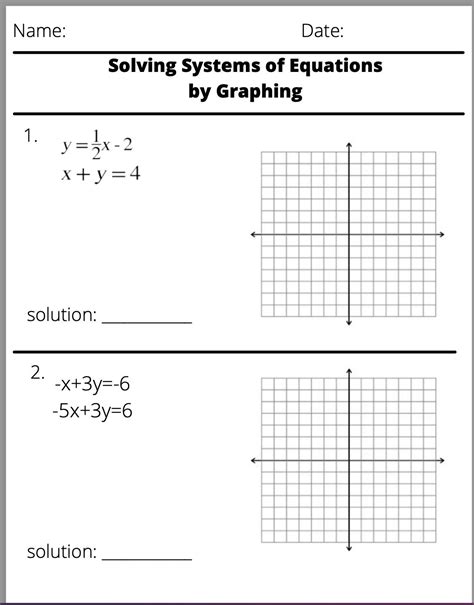 Free algebra 1 solving systems by graphing worksheet, Download Free ...