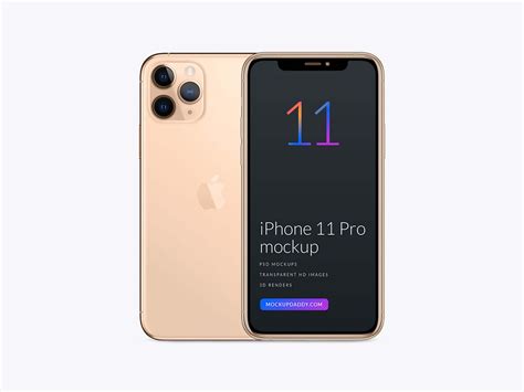 Free Gold iPhone 11 Pro Mockup (PSD)
