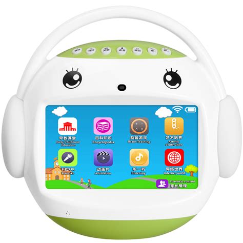 名校堂r7儿童早教机器人wifi版AI智能触屏益智玩具视频故事机0-3-6岁男女孩早教学习机 绿色_名校堂