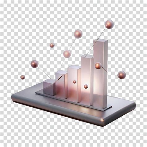 3d render of ascending bar graph with glowing spheres | Premium AI ...