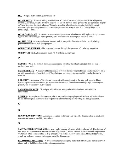 Oil and gas terms and definitions | PDF