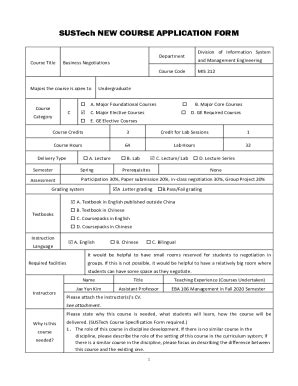 Image result for Course Application Form