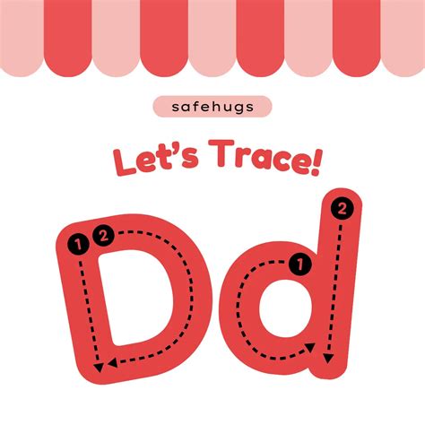 Letter D Tracing Worksheets for Kids (Free Printable)