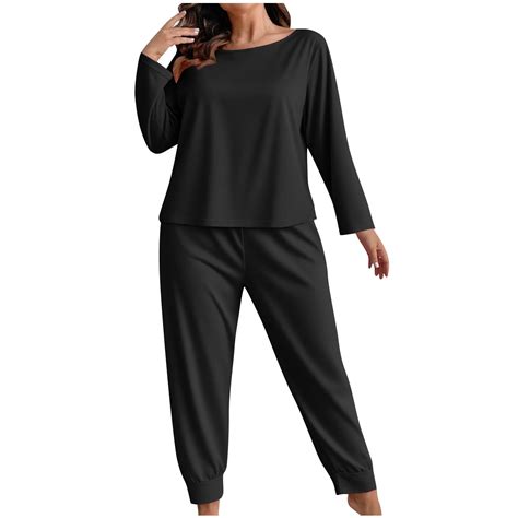 Arnsht (XL-5XL) Plus Size Two Piece Women's Fall Pajama Sets, Long ...
