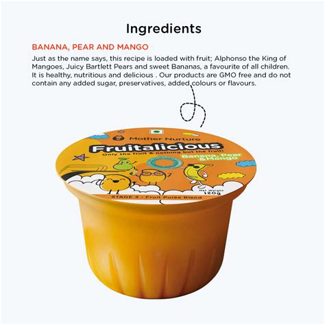 Fruitalicious - Banana, Pear and Mango Puree - Stage 3 - Baby Food ...