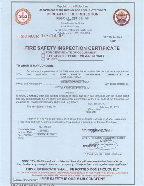 Fire Safety Certificate South Africa at Kirsten Nord blog
