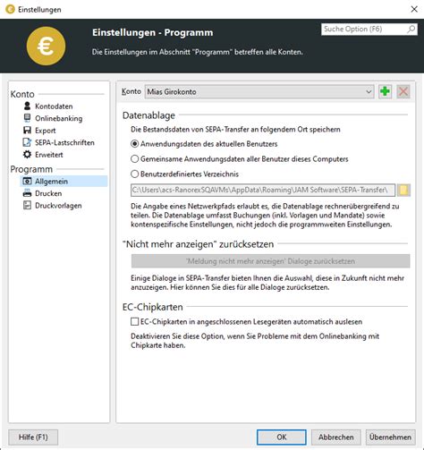 Arbeiten mit SEPA-Transfer > Netzwerk- und Mehrbenutzer-Betrieb