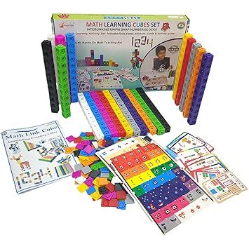 StepsToDo Math Learning Cubes Set 200 Number Blocks, 200 Face Plates ...