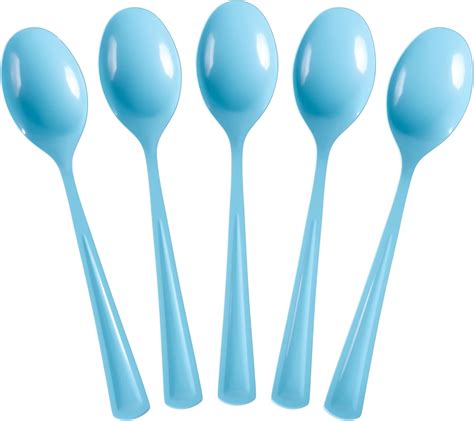 Amazon.com: Party Solids Light Blue Plastic Spoons - 100 Pack : Health ...