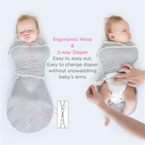 Omni Swaddle Sack with Wrap - Arms Up Sleeves & Mitten Cuffs, Heathere – SwaddleDesigns