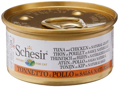 Schesir 29% Tuna and Chicken in Natural Sauce Canned Wet Cat Food ...