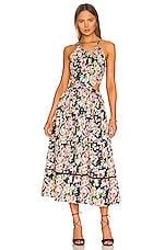 Something Navy Floral Cut Out Midi Dress in Navy Combo | REVOLVE