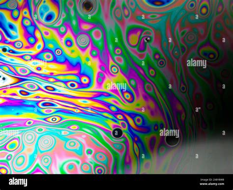 Soap bubble.Rainbow colors created by soap, bubbles, art on the wall ...