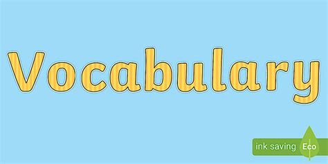 Vocabulary Display Lettering Yellow - KS1 Resource - Twinkl