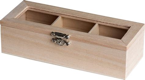 Buy Hammont Wooden Case 3 Sectional Candy Gift Box (4 Pack)- 6.75''x2 ...