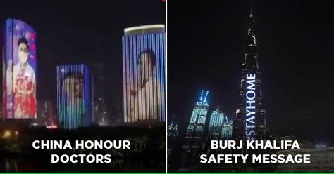 Viral Videos Coronavirus: China Buildings Light Up With Pics Of Medics ...