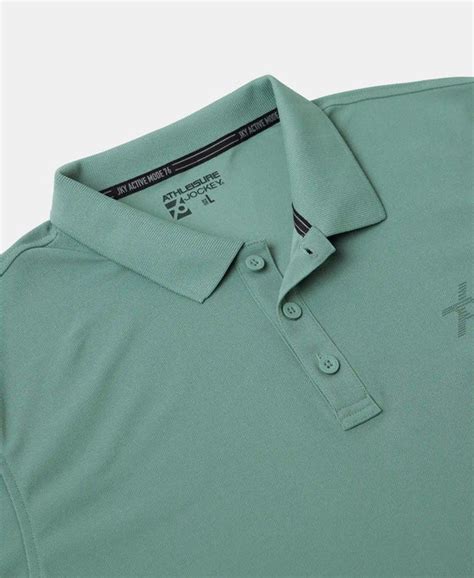 Buy Microfiber Fabric Solid Half Sleeve Polo T-Shirt with StayDry ...
