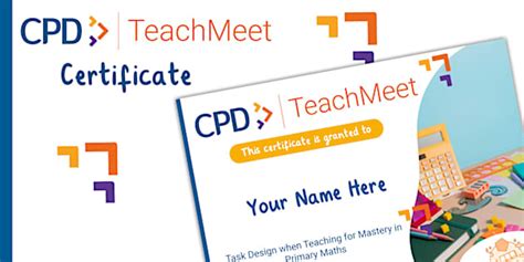 TeachMeet Certificate - Task Design When Teaching for Mastery in ...