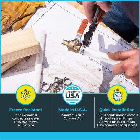 Buy SharkBite 2 Inch x 100 Feet White PEX-B, PEX Pipe Flexible Water ...