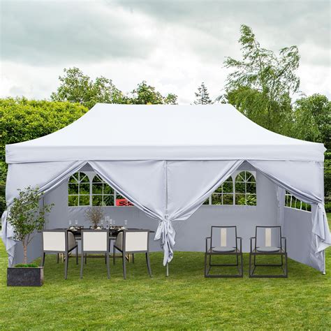 Outdoor Basic 10' x 20' Pop up Instant Canopies Tent with 6 Removable ...