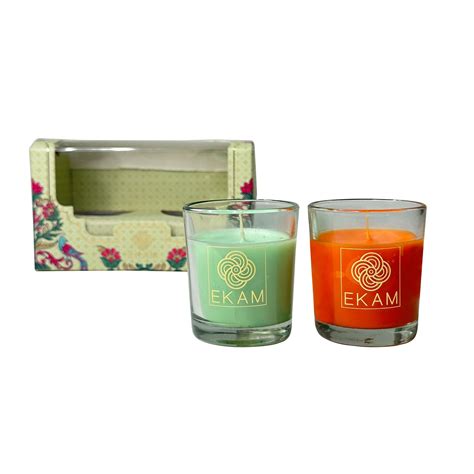 EKAM Pack of 2 Shot Glass Scented Candles | Long Lasting| Ideal for ...