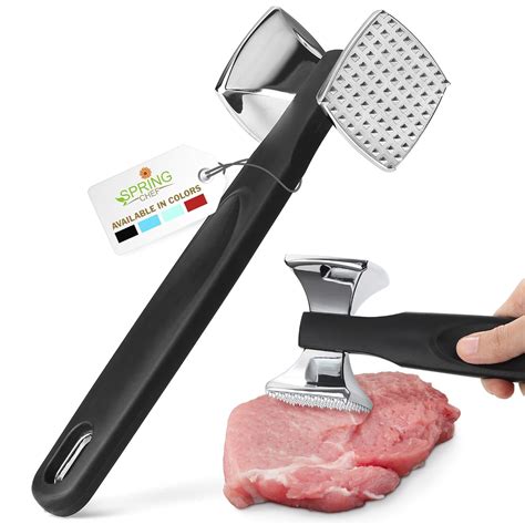 Spring Chef Meat Tenderizer, Heavy Duty Hammer Mallet Tool & Chicken ...