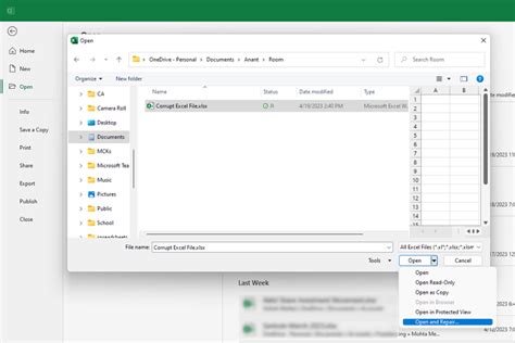 Image result for Open Corrupted Excel File