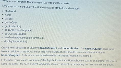 Image result for Create a Java Program with a Class Called Student Details