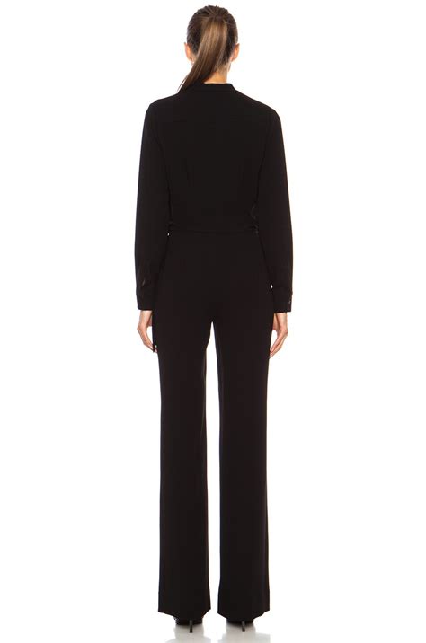 Diane von Furstenberg Wrap Jumpsuit in Black | FWRD