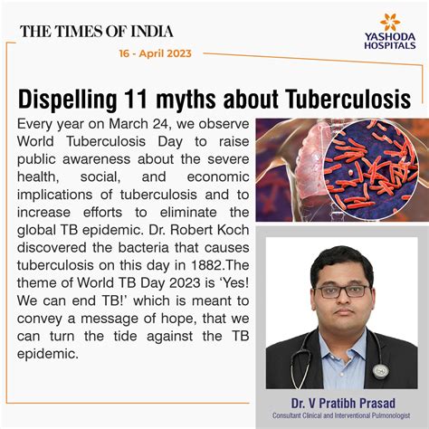 Dispelling 11 myths about Tuberculosis - Dr. V Pratibh Prasad - Yashoda Hospitals