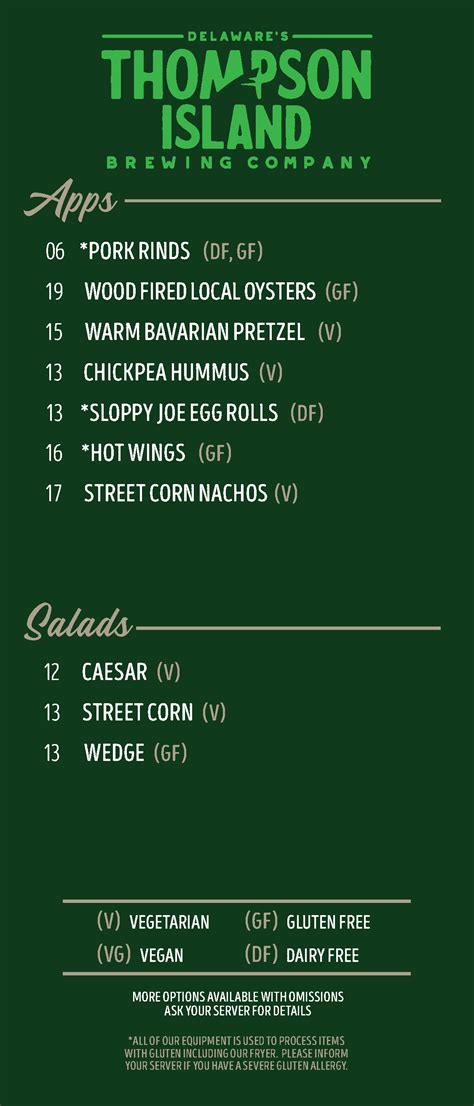 View Our Menu | Thompson Island Brewing Company, Rehoboth DE