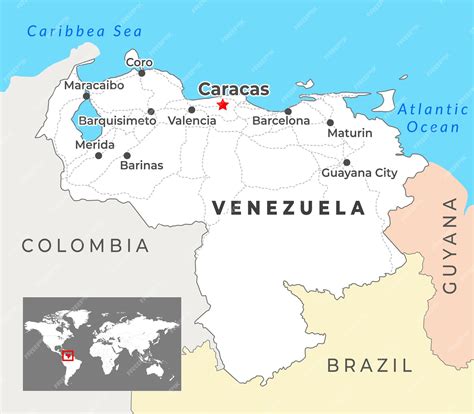 Premium Vector | Venezuela 3d map with borders of regions and its capital