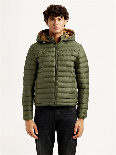 Men's Solid Olive Puffer Jacket – Levis India Store