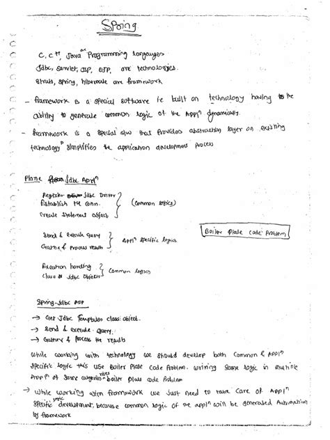 Image result for Java Spring Framework Handwritten Notes