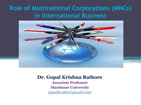 Role of multinational corporations (MNCs) in international Business | PPTX
