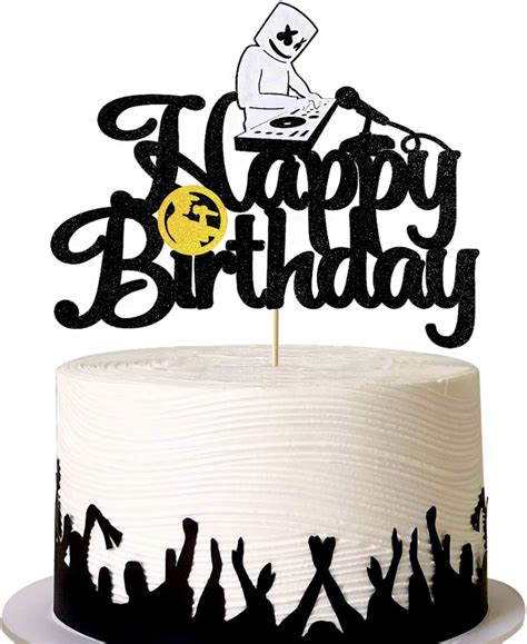 Buy Vivicraft DJ Marshmallow Cake Topper, Glitter Dj Rock Video Game ...