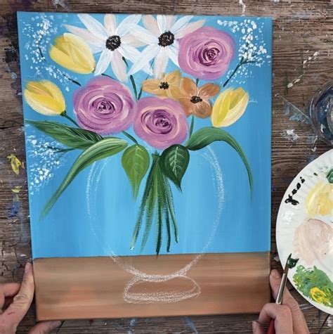Image result for Acrylic Flower Painting Tutorial